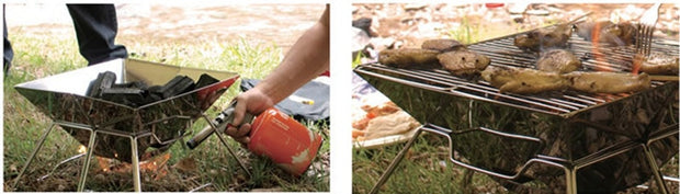 Folding Stainless Steel BBQ Grill Portable Camping