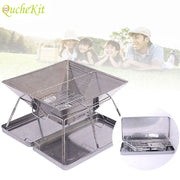 Folding Stainless Steel BBQ Grill Portable Camping